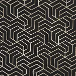 Zasłona gotowa na przelotkach 140x250 SEMI czarna szampański geometryczny wzór - 5