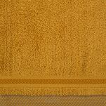 Ręcznik 100x150 ABBIE ciemny żółty  z żakardową błyszczącą bordiurą w pasy z delikatną krateczką 500 g/m2 - 2