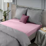 Prześcieradło satyna bawełniana bez gumki NOVA 1 ciemny róż 220x210 - 3