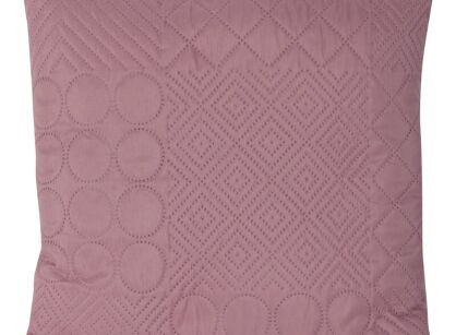 Poszewka jednokolorowa 40x40 BONI 5 różowa pikowana w geometryczny wzór Design 91