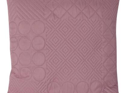 Poszewka jednokolorowa 40x40 BONI 5 różowa pikowana w geometryczny wzór Design 91