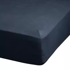 Prześcieradło z bawełny jersey z gumką ADELA ciemny granat 180x200 z kolekcji Ella Line