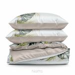 Pościel bawełniana 160x200 AMBER biała oliwkowa z wzorem egzotycznych liści z kolekcji Classic Family - 8