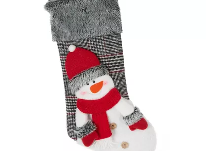 Skarpeta świąteczna 28x50 MERY 2 czerwona srebrna z aplikacją