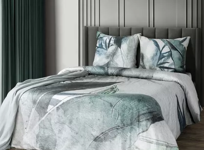 Pościel z makosatyny 220x200 ARTIST Eva Minge ciemna mięta designerski wzór Premium