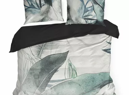 Pościel z makosatyny 220x200 ARTIST Eva Minge ciemna mięta designerski wzór Premium