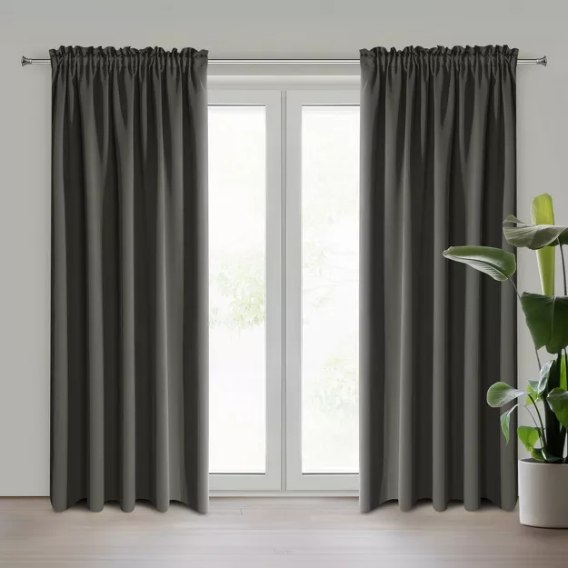 Zasłona na taśmie 135x270 PARISA zaciemniająca grafitowa jednokolorowa Design 91