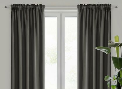 Zasłona na taśmie 135x270 PARISA zaciemniająca grafitowa jednokolorowa Design 91