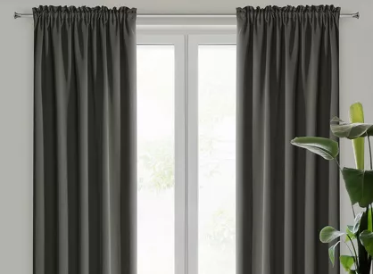 Zasłona na taśmie 135x270 PARISA zaciemniająca grafitowa jednokolorowa Design 91