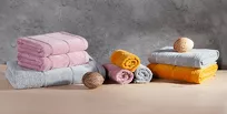 Ręcznik bawełniany 50x90 MARI ceglany z welurową bordiurą w pasy - 9