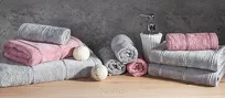 Ręcznik bawełniany 50x90 MARI ceglany z welurową bordiurą w pasy - 8