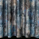 Zasłona na taśmie 140x270 ESTER welwetowa turkusowa z przecieranym wzorem - 6