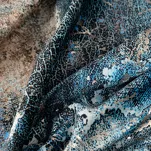 Zasłona na taśmie 140x270 ESTER welwetowa turkusowa z przecieranym wzorem - 3