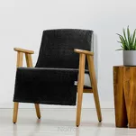 Koc na fotel 70x160 LORI czarny puszysty jednokolorowy z kolekcji Design 91 - 9