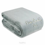 Koc akrylowy 220x240 CLARA 1 Pierre Cardin srebrny jednokolorowy z wyhaftowanym logo - 4