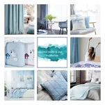 Zasłona na przelotkach 140x250 LILI welwetowa niebieska z wytłaczanym falującym wzorem - 13