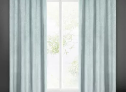 Zasłona gotowa na przelotkach 140x250 LILI welwetowa niebieska z wytłaczanym falującym wzorem