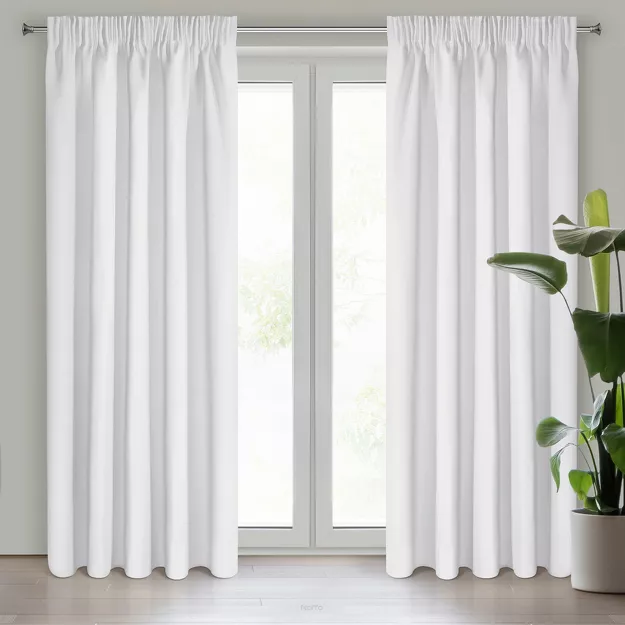 Zasłona na taśmie 135x270 PARISA zaciemniająca biała jednokolorowa Design 91