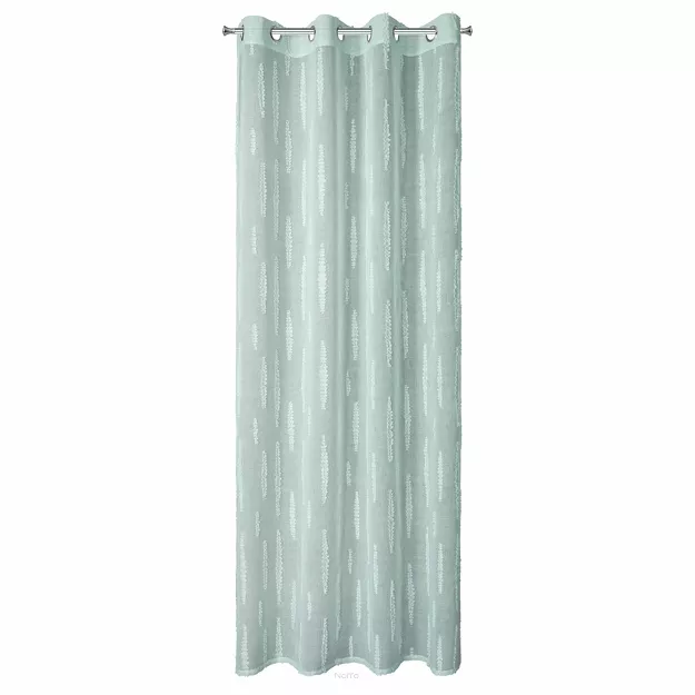 Zasłona gotowa na przelotkach 140x250 ALENI miętowa z aplikacją w sopelki