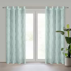 Zasłona gotowa na przelotkach 140x250 ALENI miętowa z aplikacją w sopelki