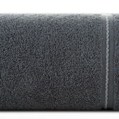 Ręcznik bawełniany 30x50 EMINA grafitowy ze stebnowaną bordiurą
