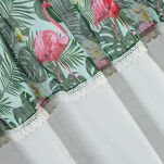 Zasłona gotowa na taśmie 140x250 BOTANIC biała z drukowanym wzorem liści i flamingów - 6