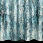 Zasłona na przelotkach 140x250 MALIA welwetowa turkusowa z metalicznym nadrukiem - 8