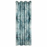 Zasłona na przelotkach 140x250 MALIA welwetowa turkusowa z metalicznym nadrukiem - 7
