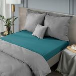 Prześcieradło z satyny bawełnianej z gumką NOVA 3 turkusowe 180x200 - 9