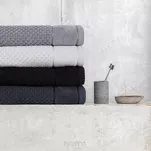 Ręcznik 50x90 FRIDA musztardowy z fakturą kosteczki i szeroką welurową bordiurą 500 g/m2 - 6