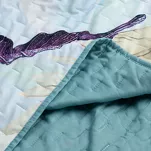 Narzuta welwetowa 220x240 ARLETA jasny turkus z wzorem kwiatowym z kolekcji Premium - 2