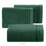 Ręcznik 100x150 ABBIE ciemna zieleń  z żakardową błyszczącą bordiurą w pasy z delikatną krateczką 500 g/m2 - 5