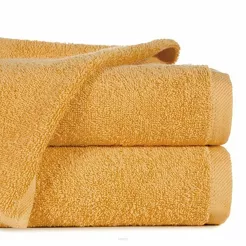 Ręcznik bawełniany 30x50 GŁADKI 2 jednokolorowy musztardowy