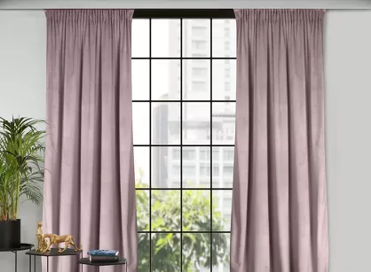 Zasłona na przelotkach 215x250 MELANIE welwetowa pudrowa o aksamitnej strukturze