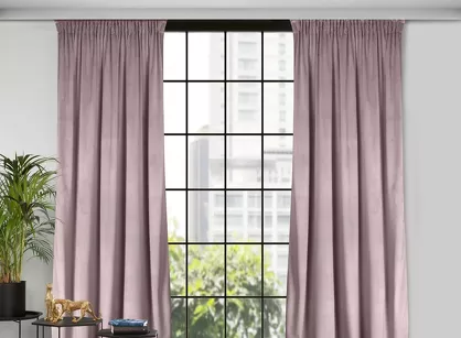 Zasłona na przelotkach 215x250 MELANIE welwetowa pudrowa o aksamitnej strukturze