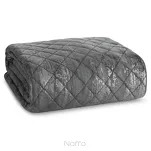 Narzuta welwetowa 220x240 BLINK 3 stalowa pikowana ze srebrnym przecieranym wzorem - 5