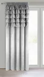 Zasłona na taśmie 140x270 AURA welwetowa srebrna jednokolorowa zdobiona w górnej części falbanami - 4