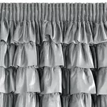 Zasłona na taśmie 140x270 AURA welwetowa srebrna jednokolorowa zdobiona w górnej części falbanami - 3