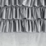 Zasłona na taśmie 140x270 AURA welwetowa srebrna jednokolorowa zdobiona w górnej części falbanami - 5