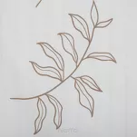 Pościel satynowa 160x200 RAYA 1 biała beżowa w liście - 11