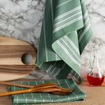Komplet ścierek kuchennych 2x50x70 RUBI zielone w pasy z bawełny - 4