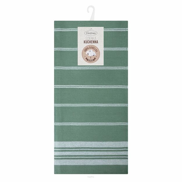 Komplet ścierek kuchennych 2x50x70 RUBI zielone w pasy z bawełny
