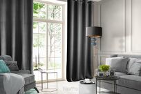 Zasłona na przelotkach 140x250 ROSA welwetowa czarna Design 91 - 16