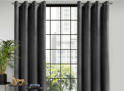 Zasłona na przelotkach 140x250 ROSA welwetowa czarna Design 91