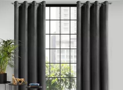 Zasłona na przelotkach 140x250 ROSA welwetowa czarna Design 91