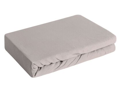 Prześcieradło z bawełny jersey 3 z gumką srebrne 220x200
