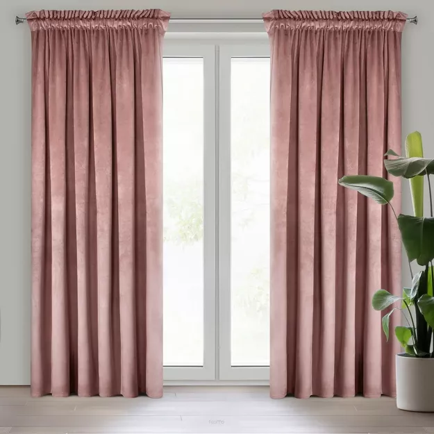 Zasłona na taśmie 140x270 ROSA welwetowa ciemny róż Design 91