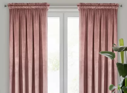 Zasłona na taśmie 140x270 ROSA welwetowa ciemny róż Design 91