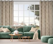 Zasłona na przelotkach 135x250 ALETA beżowa jednokolorowa z szenilu - 7