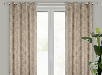Zasłona na przelotkach 135x250 ALETA beżowa jednokolorowa z szenilu